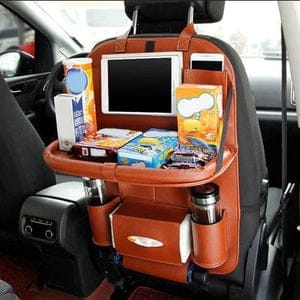 Car Seat Back Storage Bag Car Organizer Bag Foldable Dining Table Tray Travel Storage Bag Car Interior Accessories